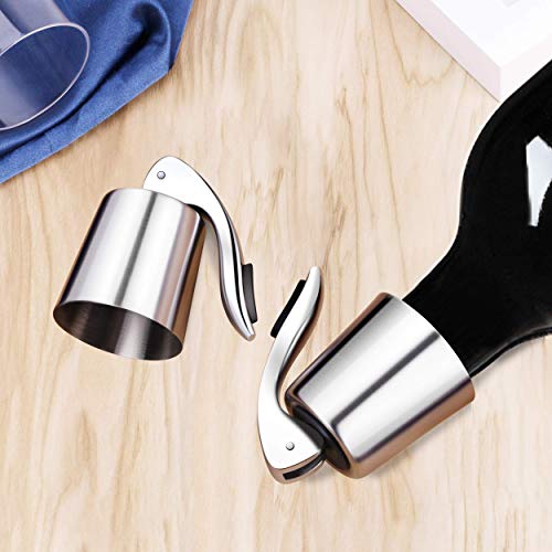 2-Pack Stainless Steel Wine Stoppers - Airtight Leakproof Bottle Sealers