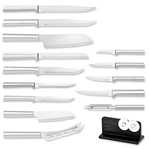RADA Silver 15-Piece Cutlery Gift Set with Sharpener - Made in USA