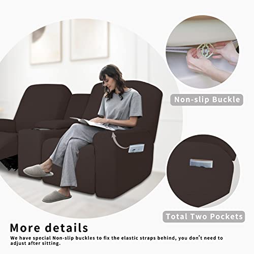 Reclining Loveseat Slipcover with Console, Stretch Furniture Protector