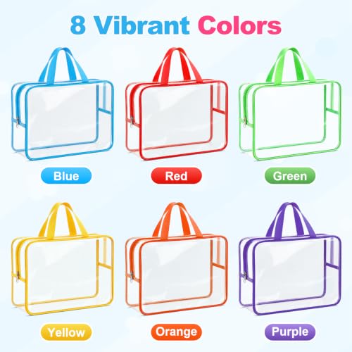 6-Pack Clear Toy Storage Bags with Zipper, Durable PVC Organizer for Toys