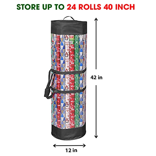 Clear Wrapping Paper Storage Bag for 40-Inch Rolls and Ribbons