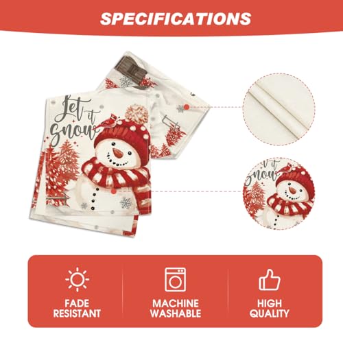 Artoid Mode Red Snowman Xmas Table Runner 13 x 108 Inch – Holiday Decor
