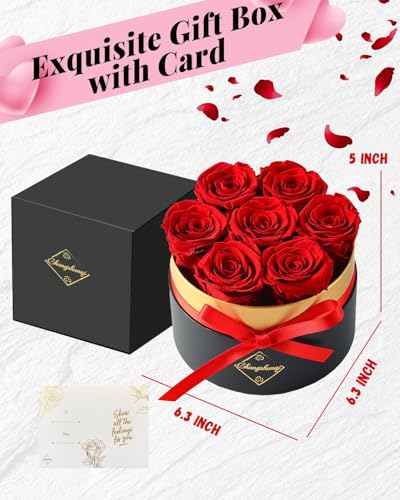 7 Preserved Rose Gift Box - Eternal Flowers That Last Up to 3 Years