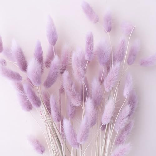 120pc Dried Bunny Tail Grass - 17-Inch Light Purple Boho Floral Decor