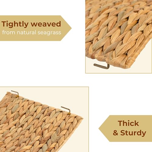 28-Inch Woven Water Hyacinth Christmas Tree Collar - Adjustable Ring Skirt