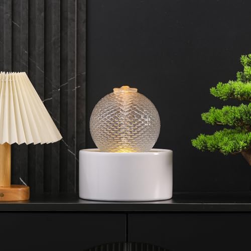 Modern Ceramic Tabletop Water Fountain for Home and Office Decor
