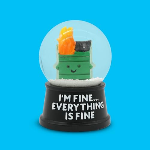 Dumpster Fire Snow Globe – Funny Desk Decor & Quirky Office Gag Gift