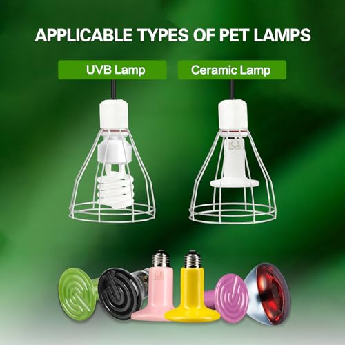Simple Deluxe Sturdy Steel Cage Clamp Lamp, Support up to 250W E26 Socket (No Bulb Included), 6ft Cord,Silver