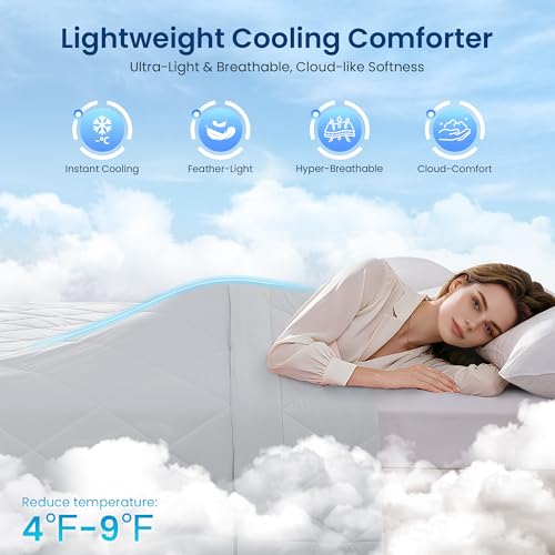 Cooling Comforter Twin Size - Lightweight Breathable Cold Blanket