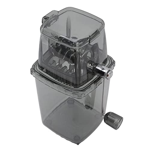 Leopacat Gray Portable Hand Crank Ice Crusher - Manual Ice Shaver for Home & Bar