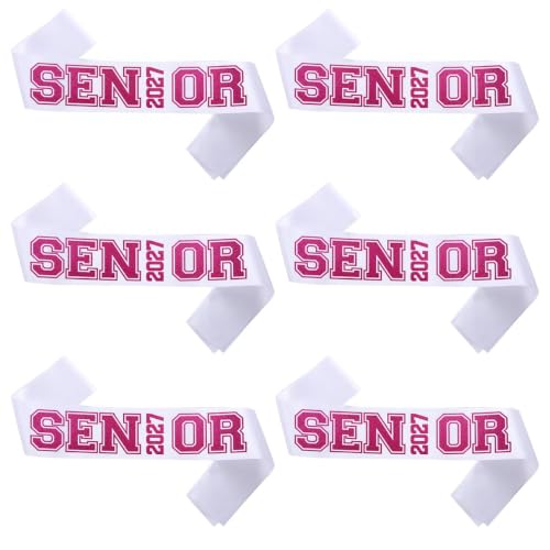 Senior 2027 Graduation Sash - 6 Pack Pink Satin Class of 2027 Party Favors