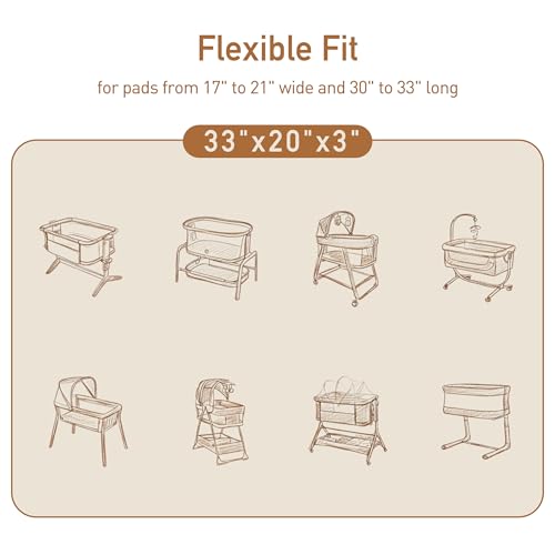 GLLQUEN BABY Bedside Sleeper Bassinet Sheets 33x20 Inch - 4-Pack Soft Fitted