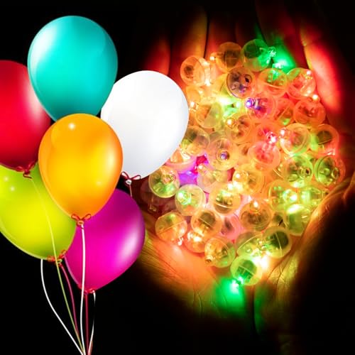 Multicolor 50pcs Balloon Lights - Battery Powered LED Flashing Party Decor