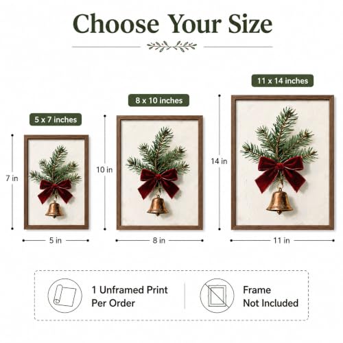ZLKAPT Vintage Christmas Print 5 x 7 Solitary Unframed - Portrait