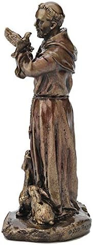 Veronese Design Saint Francis of Assisi Statue - Hand-Painted Antique Bronze Finish | 3.38 Inch Home Decor