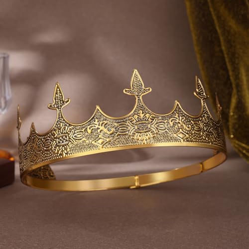 Metal King Crown for Men Royal Prince Tiara for Birthday Prom Costume