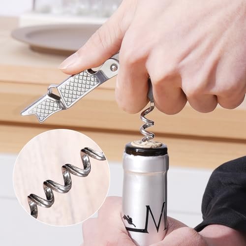 3-Pack Professional Waiter Corkscrew Wine Opener with Leather Travel Bag - Stainless Steel & Rosewood Handle, Ideal for Bars & Restaurants