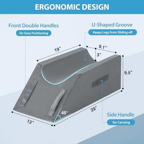Leg Elevation Wedge Pillow for Surgery Recovery - Memory Foam