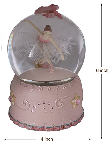 Ballerina Swan Lake Musical Snow Globe with Rotating Figurine and LED Lights