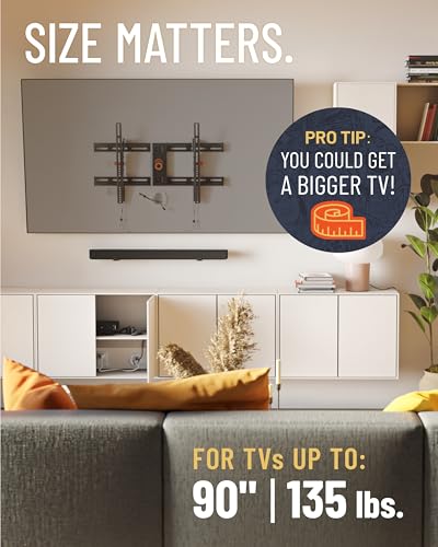 Tilting TV Wall Mount Bracket for TVs Up to 90 Inch - Low Profile Design