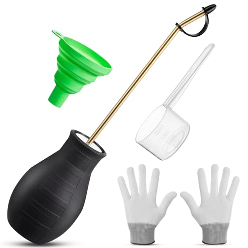 Diatomaceous Earth Powder Duster - 8 oz Garden Bulb Applicator with Brass Nozzle