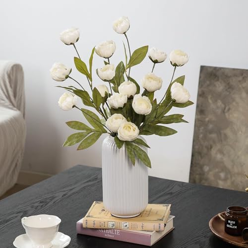 6 Pcs 27" Faux Silk Peony Artificial Flowers for DIY Bouquets