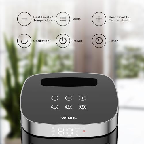 17-Inch Electric Space Heater with Thermostat, Remote and Oscillation
