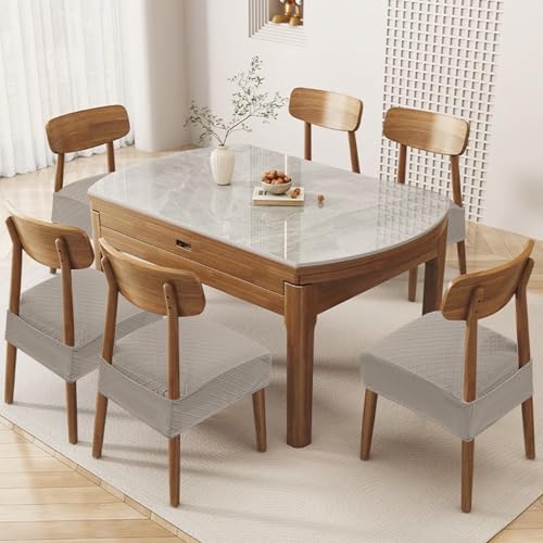 Waterproof Stretch Chair Covers for Dining Room - Set of 4, Taupe