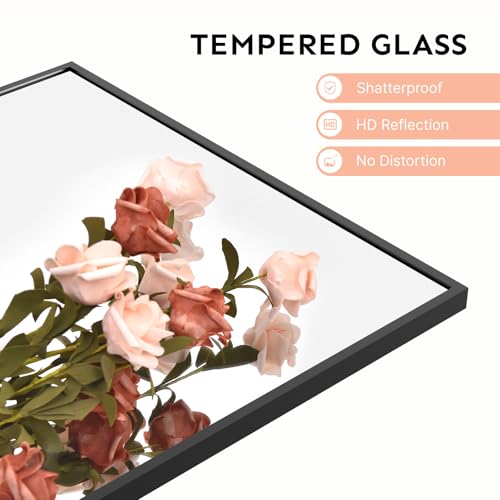 Full Length Over the Door Mirror, 48x14 Tempered Glass Hanging Mirror