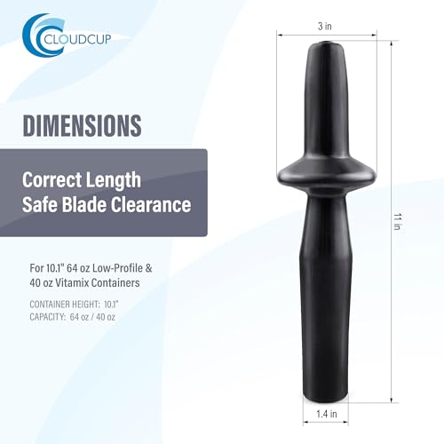 Low-Profile Blender Tamper for 40oz and 64oz Wide Containers