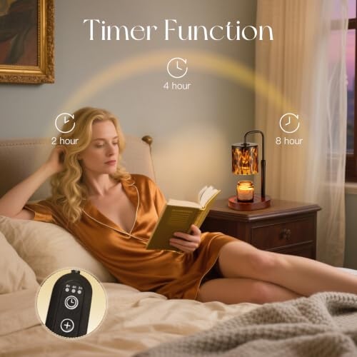 Height Adjustable Candle Warmer Lamp with Timer & Dimmable Light