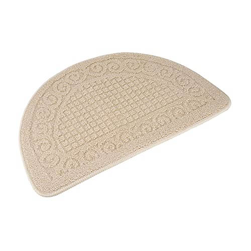 Half-Round Non-Slip Indoor Doormat 16x25 Inch Camel Floor Rug