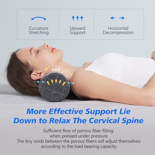 Memory Foam Neck Roll Pillow - Ergonomic Cervical Support for Sleep