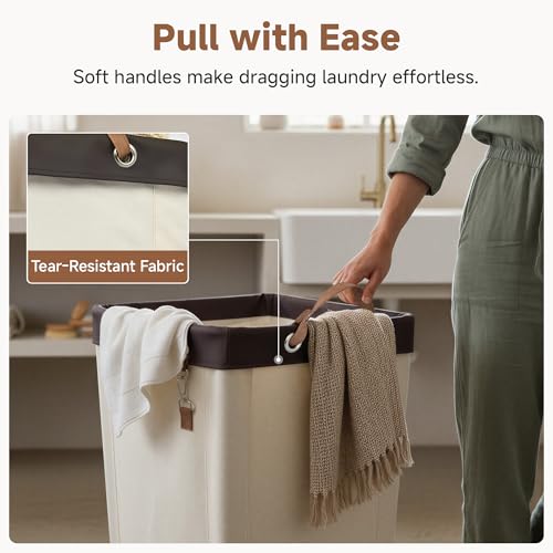 160L Rolling Laundry Basket with Wheels, Large Portable Laundry Hamper