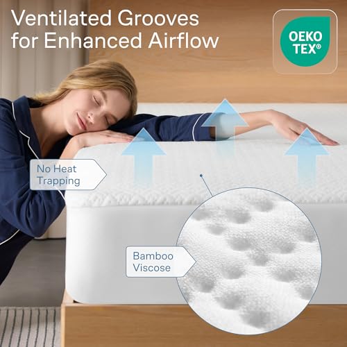 Waterproof Queen Mattress Protector - Cooling Viscose Bamboo Cover