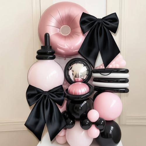 Froova 3-Pack 23x11 in Black Satin Bows for Wedding, Decor & Crib, Reusable