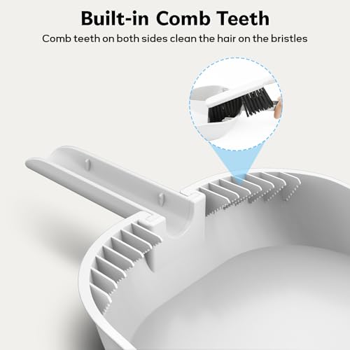 Small Handheld Dustpan and Brush Set with Comb Teeth for Pet Hair