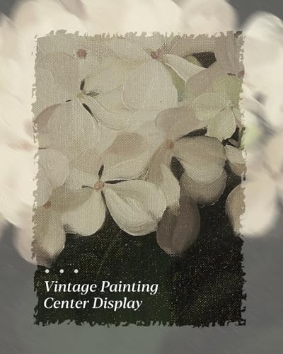 HUARCEY Gold Framed Vintage White Hydrangea Canvas Wall Art 8x10