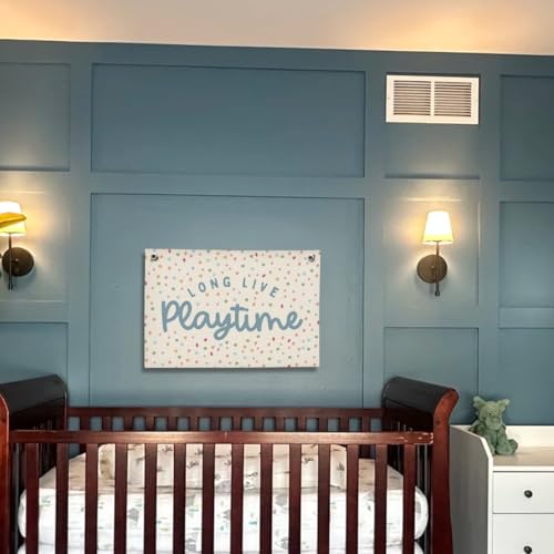 Long Live Playtime Canvas Banner Wall Decor for Kids Playroom 20x30 Inch