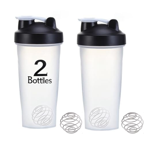 2 Pack 28oz Protein Shaker Bottles with Mixing Ball