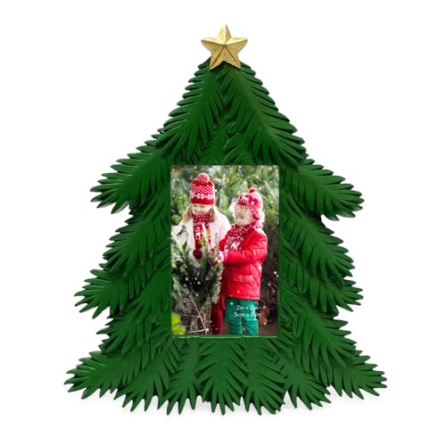 Isaac Jacobs 2x3 Christmas Tree Picture Frame - Rectangular Photo Window