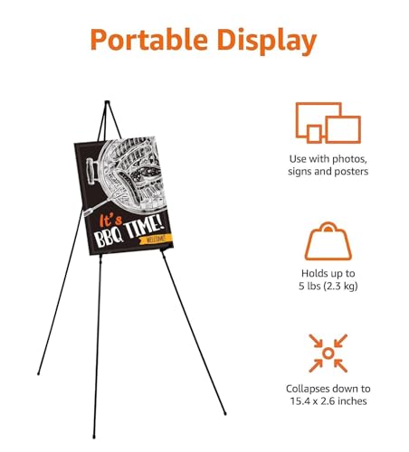 Amazon Basics Adjustable Collapsible Tripod Display Easel for Posters