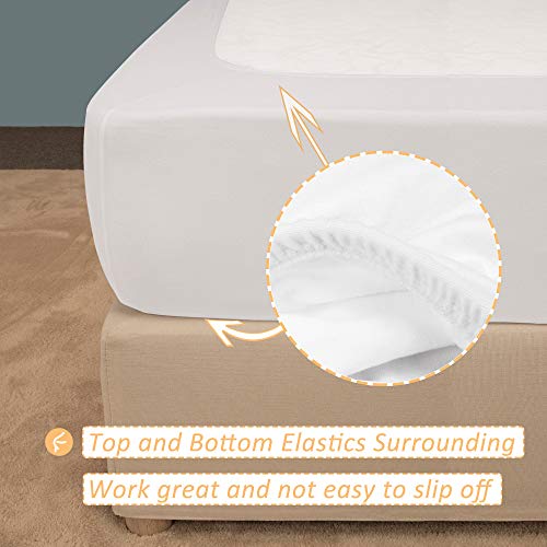 Stretch Jersey Queen Box Spring Cover - White Bed Skirt Alternative