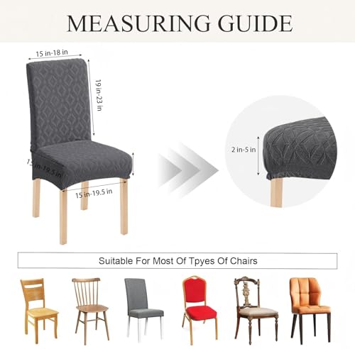 Waterproof Dining Chair Covers Set of 4 - Stretch Slipcovers