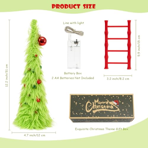 Decxmas 1ft Bendable Mini Christmas Tree with Lights - Ball Variant