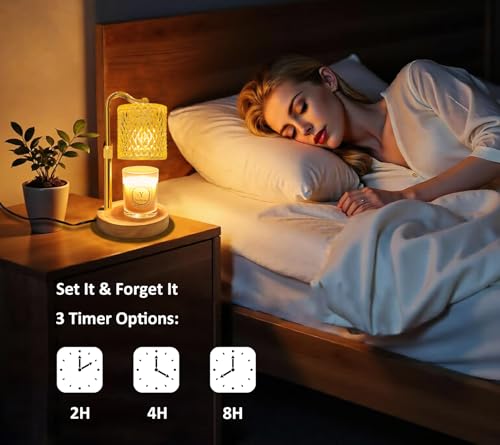 Adjustable Candle Warmer Lamp with Timer & Dimmer for Jar Candles