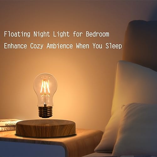 INOVAXION Levitating Floating Light Bulb with Round Base - Wireless Magnetic Lamp