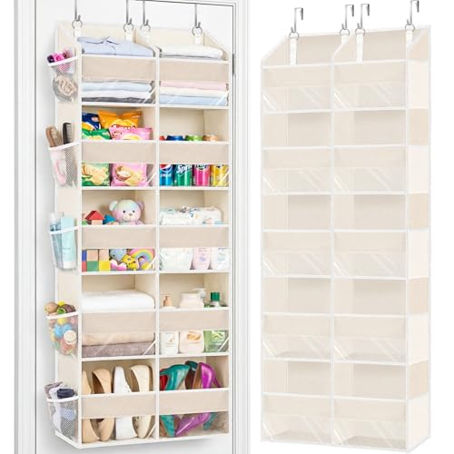 5-Tier Over the Door Hanging Organizer with 10 Compartments and Mesh Pockets