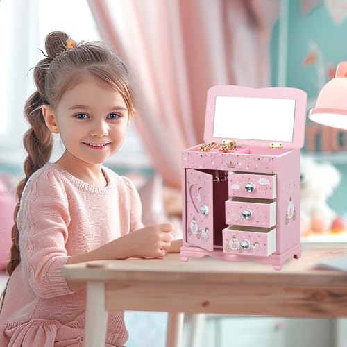 Princess Castle Jewelry Box for Girls - Pink Storage Organizer