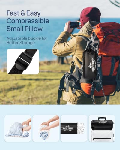 Adjustable Memory Foam Travel Pillow for Camping & Airplane